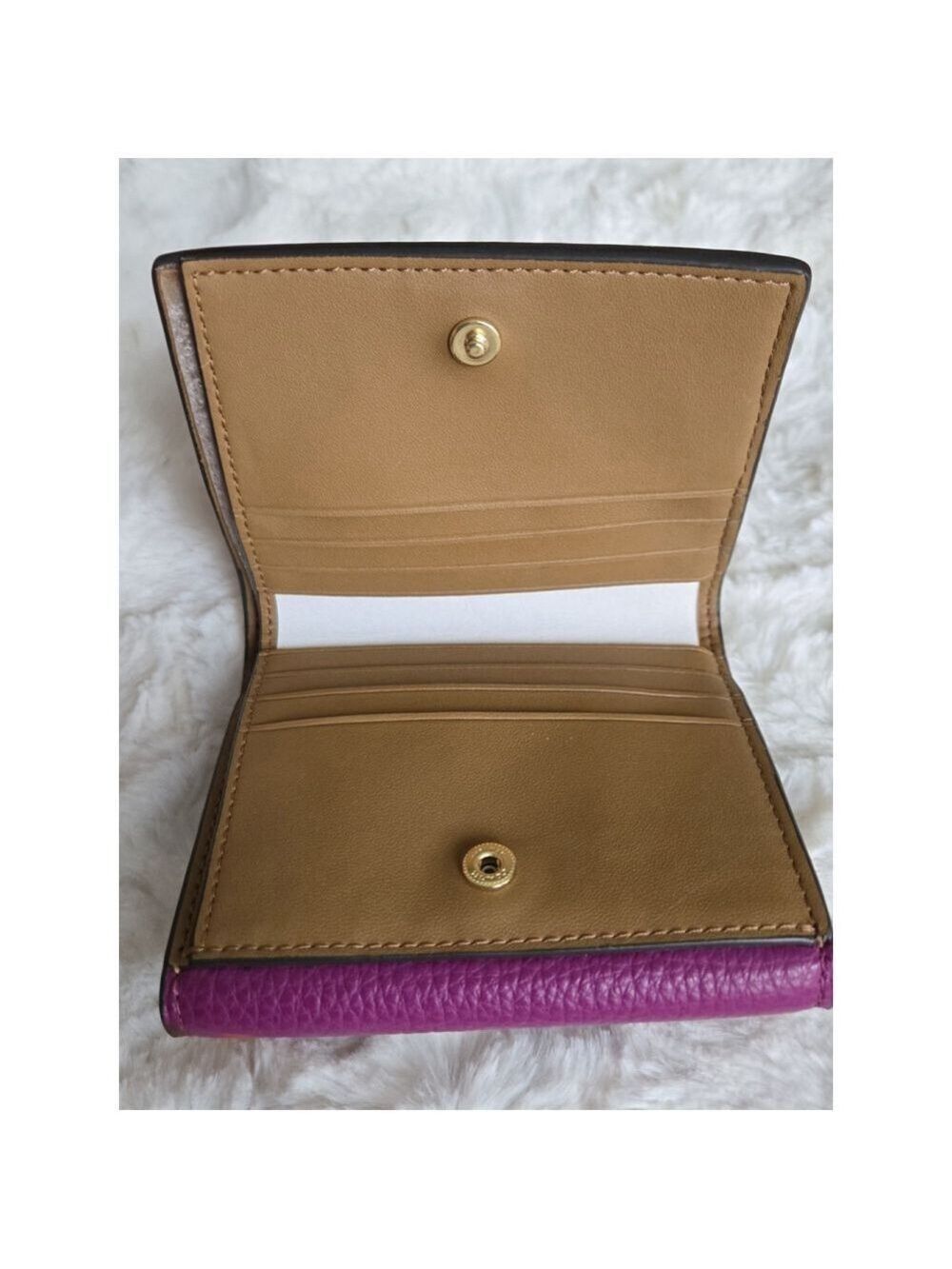 NWT Coach Small Morgan Wallet In Leather Red Rose Print - Picture 8 of 10